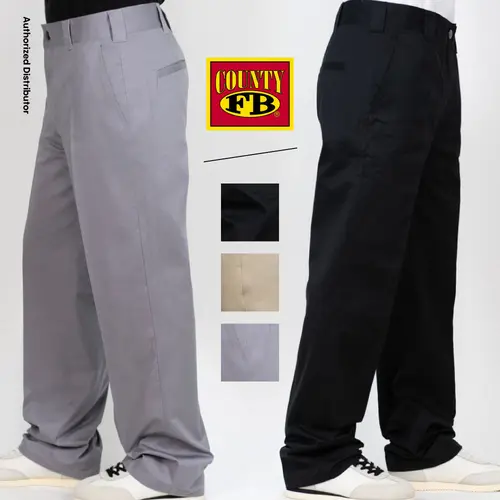 FB COUNTY Men's Regular Fit Work Pants FBCOUNTY Kackies Work Pants Work Uniform Original Fit Workwear Pockets Plain Black Gray Khaki Menswear Casual Simple