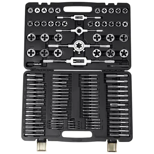 【Summerfinds】VEVOR Tap and Die Set 110-Piece/ I40-Piece nclude Metric Size M2 to M18Bearing Steel Taps and DiesEssential Threading Tool for Cutting External Internal Threadswith Complete Accessories and Storage CaseTool Kit SetHand, Hand Tools, Work To