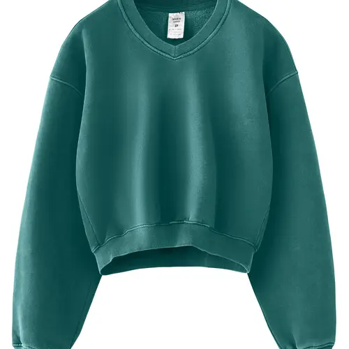 Hatant hoodie Cozy up in Vintage Style with our Y2K Acid Wash Fleece V-Neck - Soft Fabric Women Sweatshirt , Athletic Fit, and Dark Gray Solid Color Hoodies  - Perfect for After-Workout Relaxation