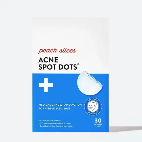 Peach Slices Acne Spot Dots - Medical-Grade Rapid Action for Visible Blemishes, Hydrocolloid Formula
