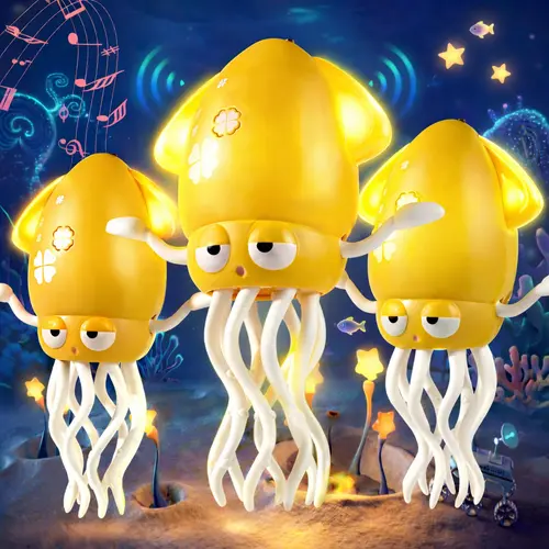 Dancing Squid Toy for Kids - Colorful Lights Catchy Music Fun Wiggles Early Development Toys for Toddlers 0-12 Months