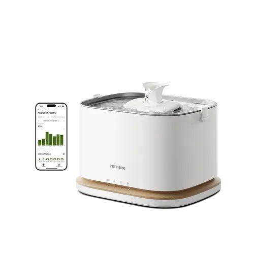 PETLIBRO Dockstream 2 Cat Water Fountain Cordless Battery Operated 3L 101oz Stainless Steel Tray 5GHz WiFi App Monitoring Automatic Dispenser