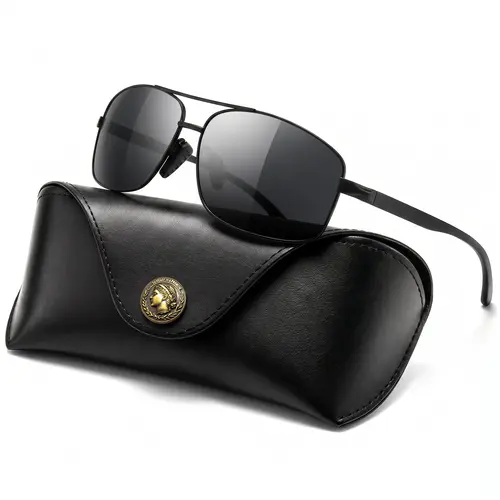 【BackToSchool】SUNGAIT Men's Polarized Classic Full Rim Sunglasses, Ultra-Lightweight UV400 Shield, TAC Lens, Anti-Scratch Aviation-Grade Aluminum Alloy Frame (Feels Premium), Flexible Hinge, EDC Gear, Gift Option, Men's Fashion Accessory