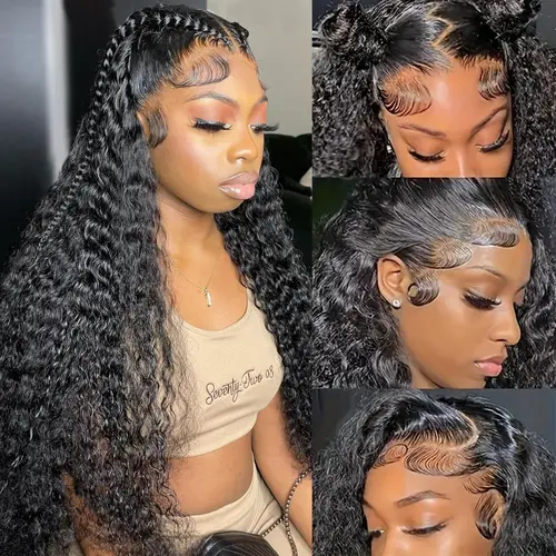 BLING HAIR Women's 34-Inch Kinky Curly Human Hair Lace Front Wig, 13x4/13x6 HD Lace Frontal, Pre-Plucked, 180 Density, Glueless Curly Wig, Transparent Cover, Anti-Tangle, Heat Resistant, Wet & Wavy, Bouncy Soft, Natural Hairline, Back to School sohochic