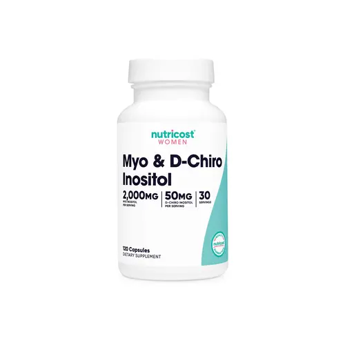 Nutricost Myo & D-Chiro Inositol 2000mg 50mg per Serving 120 Capsules Vegetarian Non-GMO Gluten Free Capsule Supplements for Women