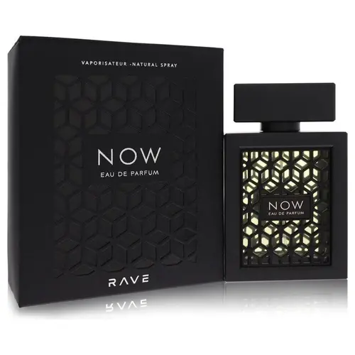 Lattafa Rave Now Black Unisex EDP Fragrance (3.4 fl oz) - Floral Fragrance Blend, Fresh Fruity Top, Rose-Birch Heart, Rose + Jasmin Glow, Pineapple, Vanilla Musk Warmth, Patchouli Base, Adult Selfcare Beauty Product