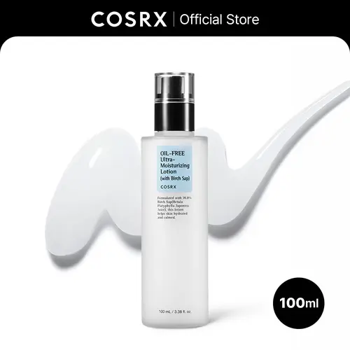 COSRX Oil-Free Ultra-Moisturizing Lotion with Birch Sap - Hydrating, Lightweight Face Moisturizer for Oily Skin Adults, Cruelty Free, Antiox + Vitamin Infused, 100ml (Day/Night Selfcare for All Skin Types)