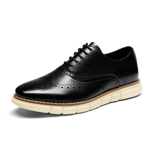 BRUNO MARC Men's Classic PU Leather Business Casual Oxfords - Cuban Heel, Lightweight Comfort, Arch Support, Honeycomb Foam, All Seasons Office Shoes, 10.5W Formal Men's Shoes, Formal Shoes