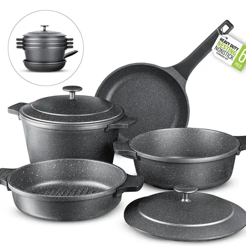 Granitestone 6-Piece Nesting Cookware Set pots pans