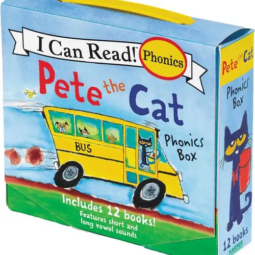 Pete the Cat 12-Book Phonics Fun!: A Box of 12 Mini-Books Featuring Short and Long Vowel Sounds (I Can Read Phonics) by James Dean||James Dean||Kimberly Dean [Paperback Book]