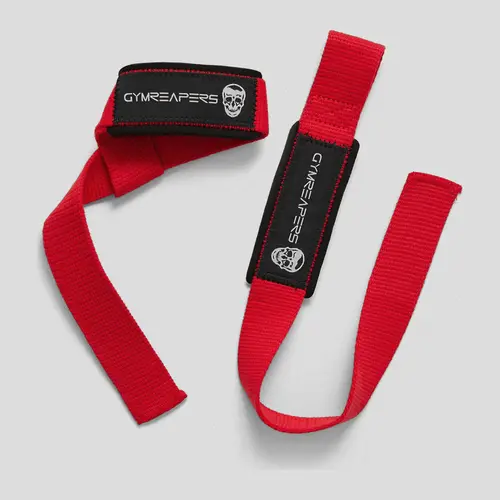 Lifting Straps | Premium Padded Weightlifting Straps - Red/Black