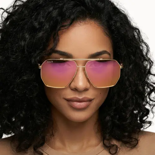 DAX EYEWEAR AXL Women's Bold Statement Oversized Trendy Aviator Sunglasses - 143mm Full Rim Large Alloy Frame, Polarized TAC Lenses, Hair-Friendly Tangle-Free Design, UV400 UV Defense, Beach Accessory, Daily Shades Look