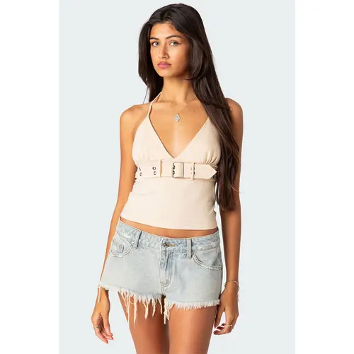 Birdie Buckle Belted Top