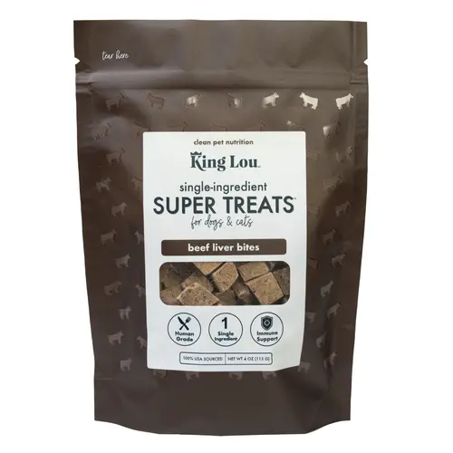 King Lou Pets Beef Liver Bites Dog Treats – Nature’s Multivitamin | Taurine-Rich | 100% USA Sourced, All Natural, Minimally Processed Pet Products