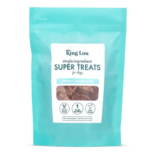 King Lou Pets Chicken Breast Jerky Dog Treats – All Natural, 100% USA Sourced, Minimally Processed Pet Products