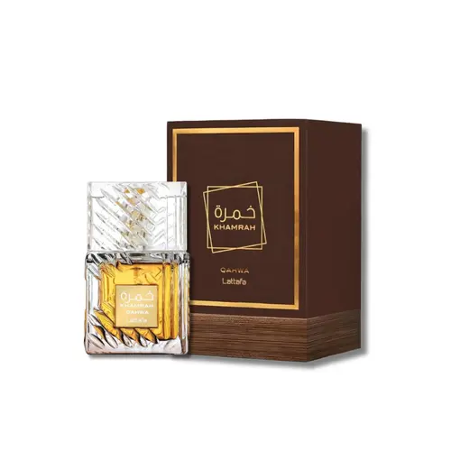Lattafa Khamrah Qahwa Eau de Parfum Spray (3.4 fl oz) - Aromatic Arabian Warm Spicy Gourmand Scent with Coffee, Vanilla, Cinnamon, Amber - Long-Lasting, Unisex Adults' Fragrance - Eau de Parfum Intensity, Men's Fragrances