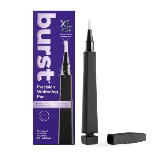 BURST Precision Whitening Pen, 9% HP, 45 Whitening Treatments, Enamel Safe, Vegan, Paraben Free, Delicious Flavor, 1 Count Brush Coconut