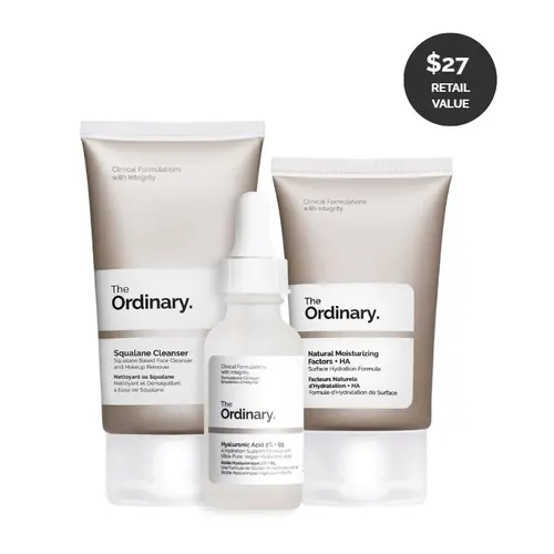 The Ordinary The Daily Set, Daily Skincare Routine with Squalane Cleanser, Hyaluronic Acid 2% + B5, and Natural Moisturizing Factors + HA | Skin Care Set