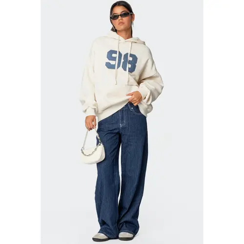 Pinstripe Low Rise Baggy Jeans