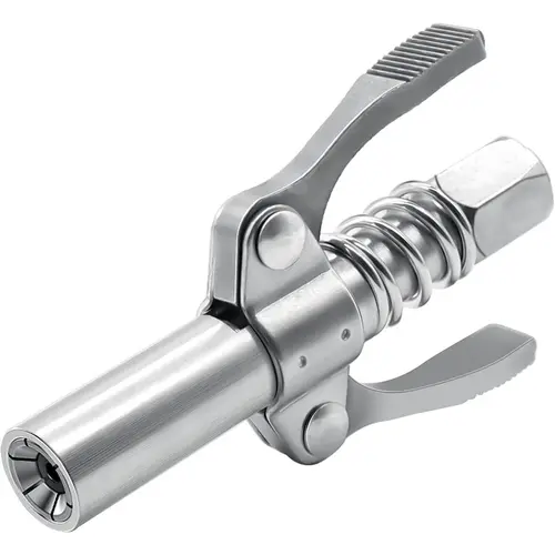 Grease Gun Coupler with 6-Jaw Lock-On, Double Anti-Slip Handles, High-Pressure Quick-Release Oil Nozzles - Specialty Mechanic Tools for DIN and SAE Grease Fittings, Automotive Maintenance & Car Accessories