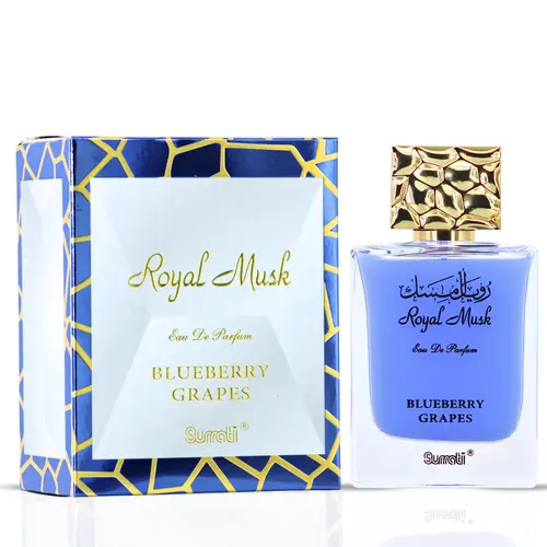 Royal Musk Blueberry Grapes Eau de Parfum Spray 100ml (3.4 oz) by Surrati – Fruity Musky Perfume