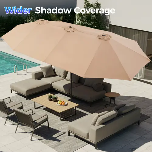 SUPERJARE 13FT Heavy Duty UV-Resistant Fade-Resistant Patio Umbrella, Double-Sided Outdoor Canopy Shelter, Large Table Umbrella for Deck & Backyard, Backyard Decor (Mother's Day Gift Option)
