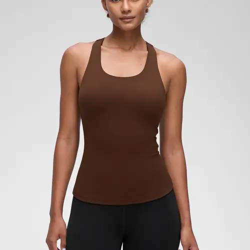 CRZ YOGA Butterluxe Workout Tank Tops for Women Built in Shelf Bras Padded - Racerback Athletic Spandex Yoga Camisole