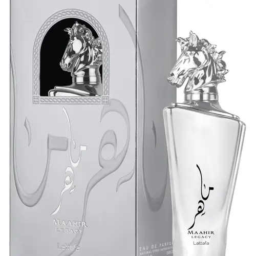 Lattafa Maahir Legacy Men's EDP Fragrance, 3.4 oz (100ml) Single Item, Alcohol Base, Aromatic-Citrusy Scent