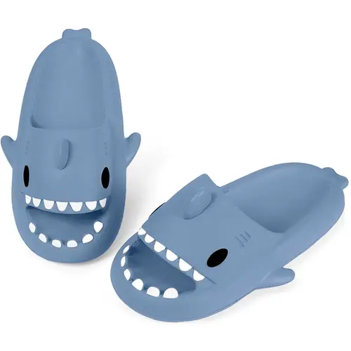 Kids Shark Slides Boys Girls Toddlers Cloud Shower Slippers Cute Cartoon Open Toe Sandals Cushioned Thick Sole Beach Pool Shoes, Cute Soft Slippers, Slip On