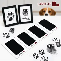 4-Pcs Paw Print Kit + 2 Photo Frame, Larleaf Dog Nose Print Kit, Mess-Free Paw Print Stamp Pad for Dogs & Cats, Clean Touch Ink Pad, Ink Pad for Hand and Footprints, Print Photo Frame Kit, Dog Stuff #Summervibes # sohochic,back to school