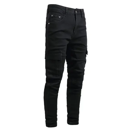 JUNBAOSS Men's Slim Fit Stretch Jeans Cargo Skinny Jeans for Men, Distressed Straight Leg Fashion Casual Comfort Flex Waist Denim Pants, Menswear Trouser Streetwear Jean with Plain Pockets #SohoChic