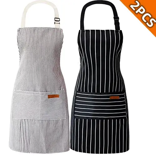 Kitchen Cooking Aprons Adjustable Bib Apron with 2 Pockets Lightweight Cotton Comfortable Household Strap for Women Men Cleaning#SummerVibes