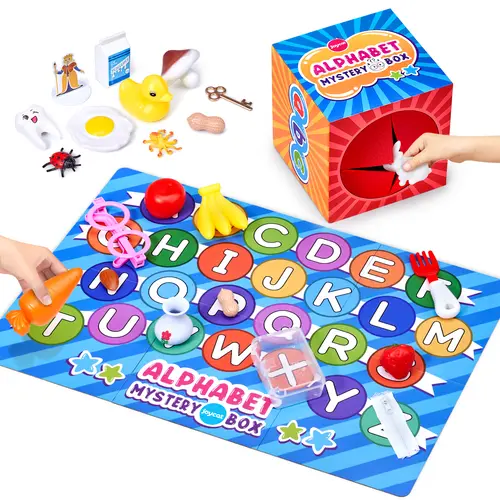JoyCat Alphabet-Themed Montessori Sensory Play Set - Kids Toys with Manual Letter Sorting-Matching Games, Memory Boost, Fine Motor Skills Development for Toddlers, Preschool Educational Language Tool Kit with Learning Materials,back to school