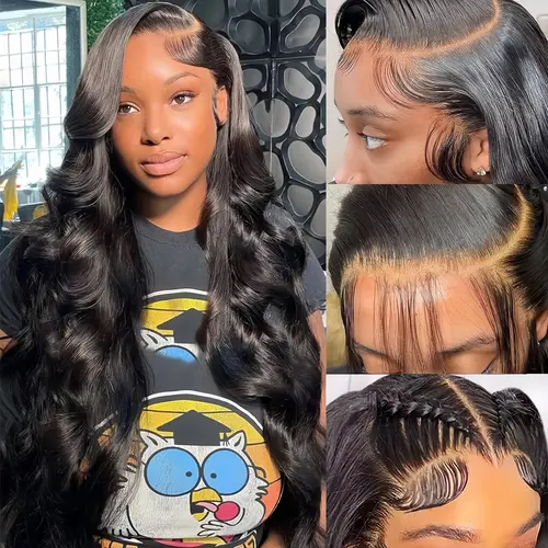 Tahikie 13x6 Body Wave HD Lace Frontal Wigs Real Hair Wig For Women Natural Color