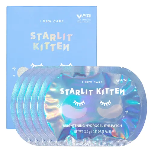 I DEW CARE Korean Jewel Powder Hydrogel Eye Patch l Starlit Kitten | Anti-wrinkle Eye Patch, Reduce Dark Circles, Fine Line, Pufffy Eyes, with Caffeine, Hyluronic Acid, Niacinamide, Brightening and Lifting Eye Care