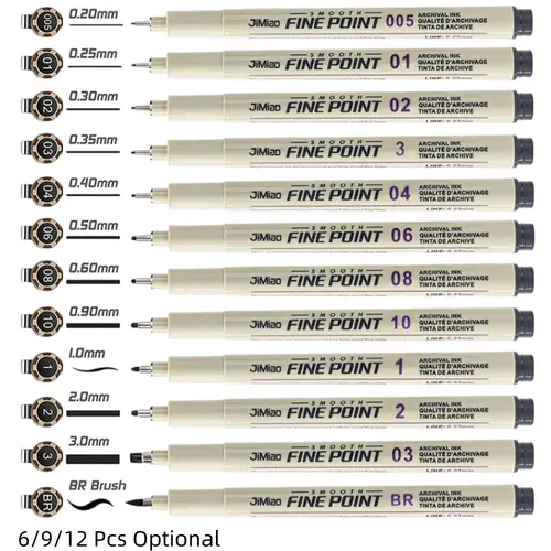 Manga Marker Pen Set, Fineliner Fine Point Drawing Pens, Sketch Markers, Art Drawing Supplies for Students, Valentine's Day Gift