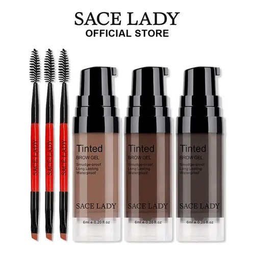 SACE LADY Flawless Blonde Eyebrow Tint Kit, Waterproof Long-Lasting Pigmented Coloring Cream Gel Set with Brushes for DIY Sparse Brows (3Pcs*0.2Fl Oz) - Adult Cosmetic Beauty Eyebrow Product