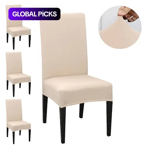 Set of 4–12 Milk Fiber Elastic Chair Covers, Size S, Washable Chair Slipcovers, All-Season Contemporary Style Cover for Kitchen, Dining and Living Room, Stretch Chair Slipcovers