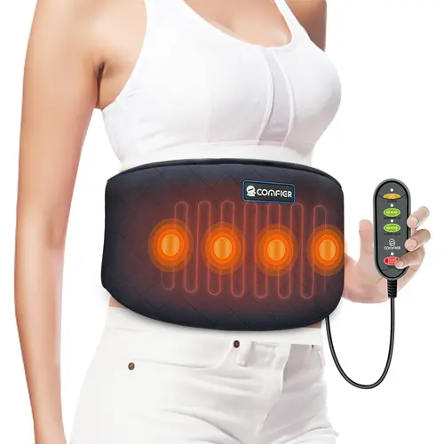 COMFIER Adjustable Therapy Back Massager Heating Pad - Mild Vibratory Massager with 3 Modes, 2 Intensities, 2 Heat Levels for Home, Office Relaxation, US Plug Relaxing Gifts for Parents summerwins