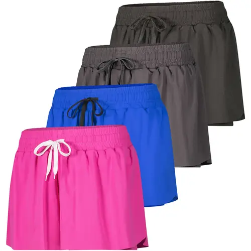 4 Pack Women's Dry Fit Flowy Butterfly Shorts Athletic Workout Gym Casual
