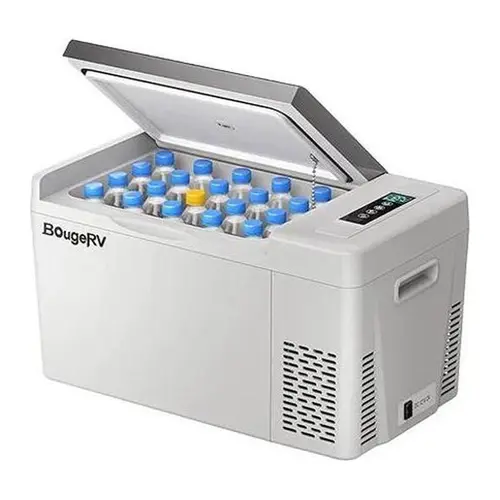 【BougeRV 23 Qt Compressor Refrigerator】 Large Portable Low-Temperature Refrigerator, 12/24V DC 110~240V AC Cooler Freezer for Camping, Road Trips, Truck Van RV Camper (-7℉~50℉), Large Portable Refrigerators