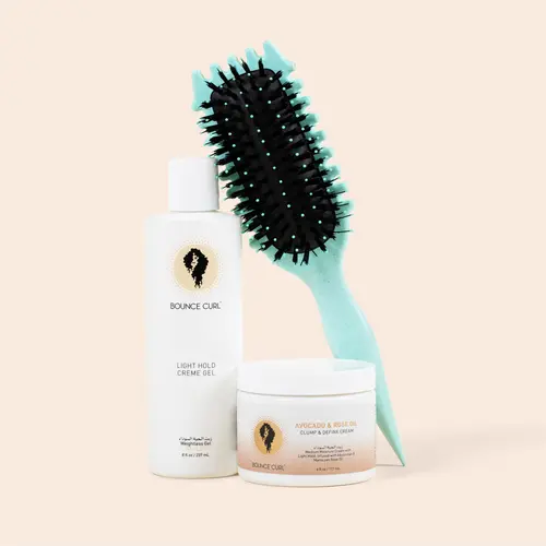 High Definition Bundle (Hair Gel, Define EdgeLift Brush, Avocado Clump and Define Cream) by Bounce Curl