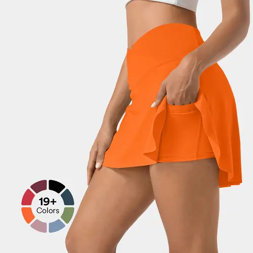Halara Everyday SoftlyZero Airy Crossover 2-in-1 Side Pocket InstantCool Mini Tennis Skirt-Lucid-UPF50+ #BackToSchool