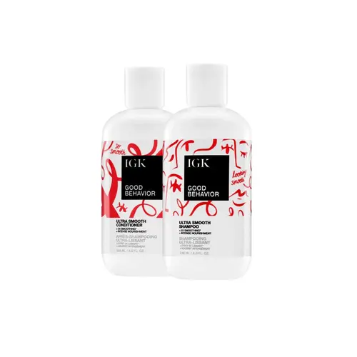 IGK GOOD BEHAVIOR SHAMPOO+CONDITIONER WASH BUNDLE | Good Behavior Shampoo + Good Behavior Conditioner | Volume + Thickening | Vegan | 472ml | 16 oz