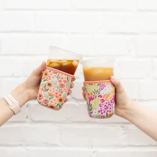 Reusable Drink Covers - Thick Drink Protectors, 2 Size Options, Beverage Protector, Cup Holder, Dry Grip, Clings Tightly, Fits 3.75" Cans, Coffee Mugs, Tumblers, Ice Lasts Longer