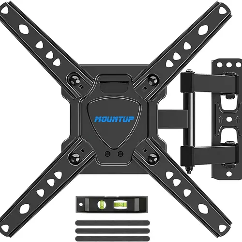 MOUNTUP 26"-50" Full Motion TV Wall Mount, Max VESA 300x300mm Wall Mount TV Bracket with Swivel Tilting Extension Level Adjustment for LED LCD Flat Curved TVs Up to 53 LBS, MU0018