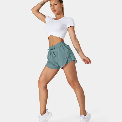 Halara Drawstring Contrast Flowy Mesh Dolphin 2-in-1 Shorts #BackToSchool