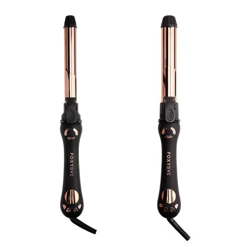 FoxyBae Rose Gold Twirl Boss Rotating Curler -  Automatic Curling Iron With Titanium Barrel, Auto Rotating Hair Curler For Fast, Smooth, Silky, Long-Lasting Curls
