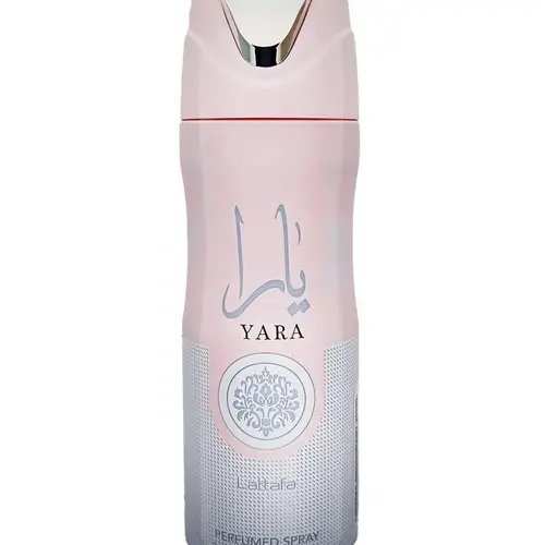 LATTAFA YARA 6.7oz Body Spray - Non-Toxic Body Care Scent, Floral Vanilla Fragrance, Youth-Focused Chemical-Free Daily Deodorant Mist, 2024 Christmas Ornament Balls Included