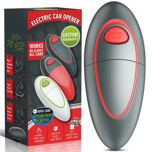 Phueut 1-Touch Battery-Operated Electric Can Opener, Senior-Friendly for Arthritis, Fits Almost All Can Sizes, Smooth Edge, Food-Safe Kitchen Gadget, Kitchen Gadgets